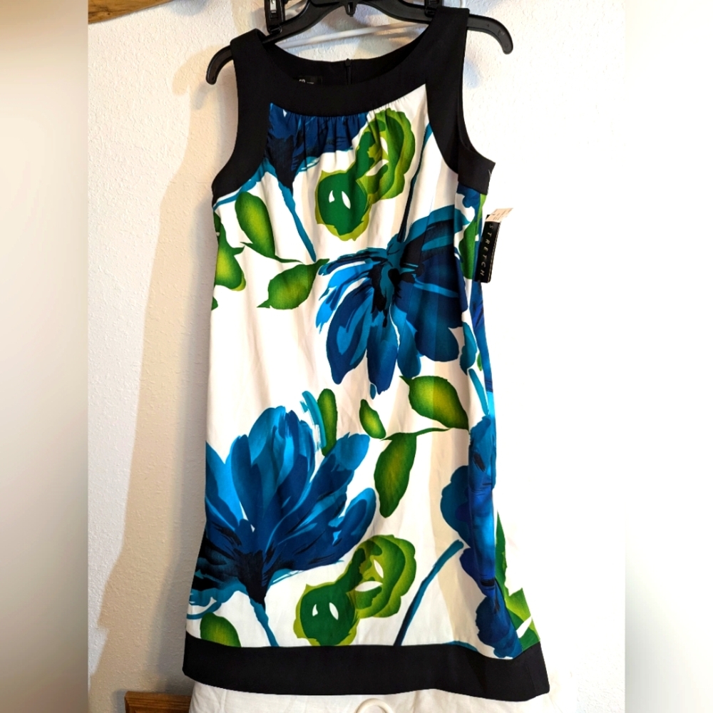 AGB Sleeveless Turquoise Blue/Green/Black/White Dress BNWT Size 12